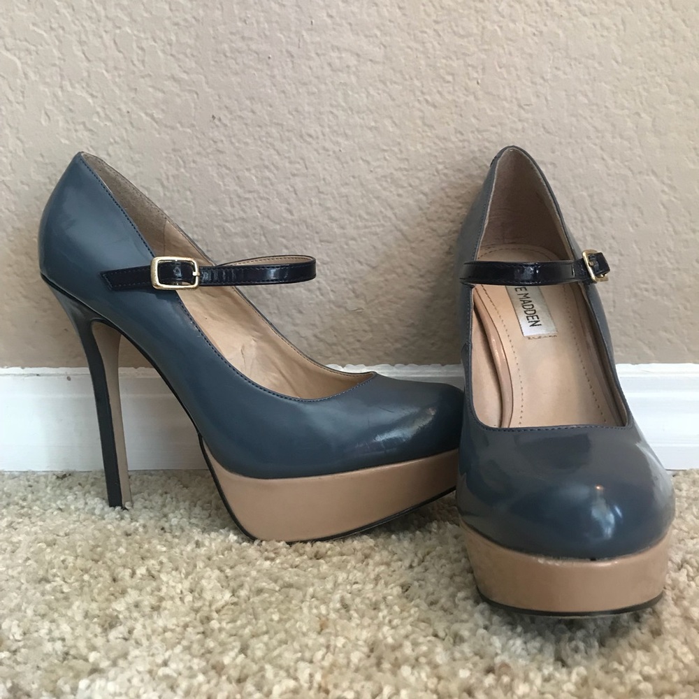 Steve Madden tricolor sky-high Mary Jane platforms